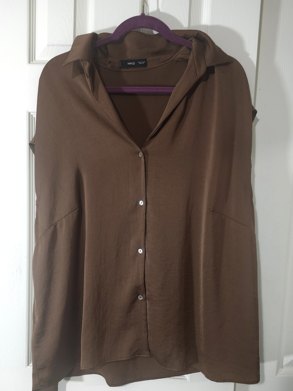 Mango Brown Sleeveless Button-Down Top SZ US16